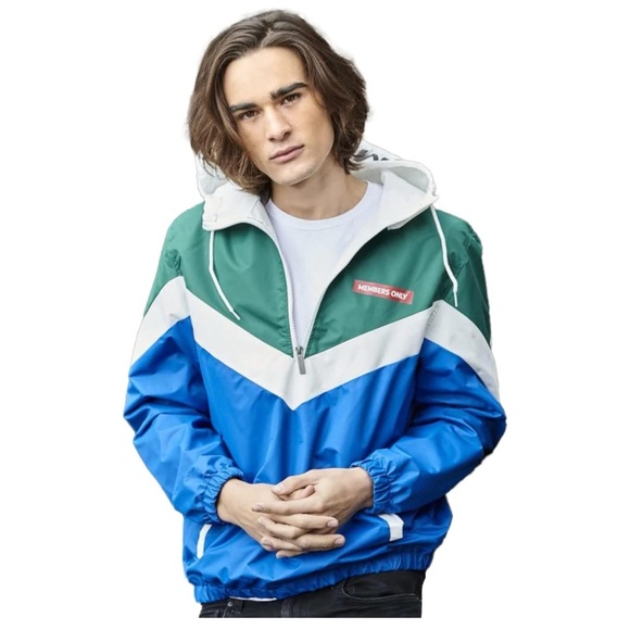 Members Only Half Zip Hoodie. Very cool current spin on a classic. 🔥 Size M. - Picture 3 of 13